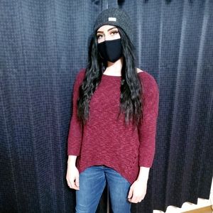 Express Dark Red Over Sized Sweater